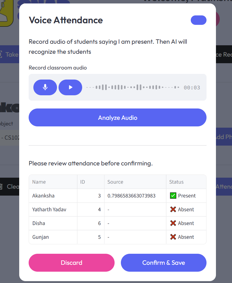 Voice Attendance